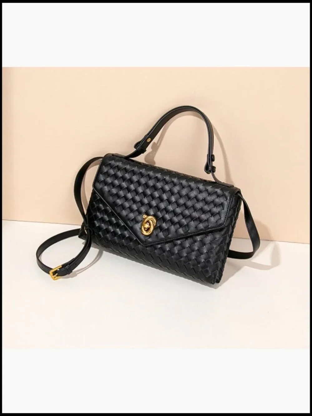 Woven Crossbody Satchel Bag Trendy Braided Top Handle Shoulder Purse Summer - Picture 3 of 7